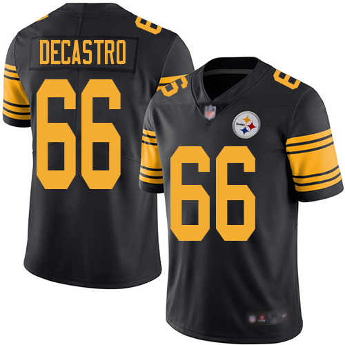 Men Pittsburgh Steelers Football #66 Limited Black David DeCastro Rush Vapor Untouchable Nike NFL Jersey
